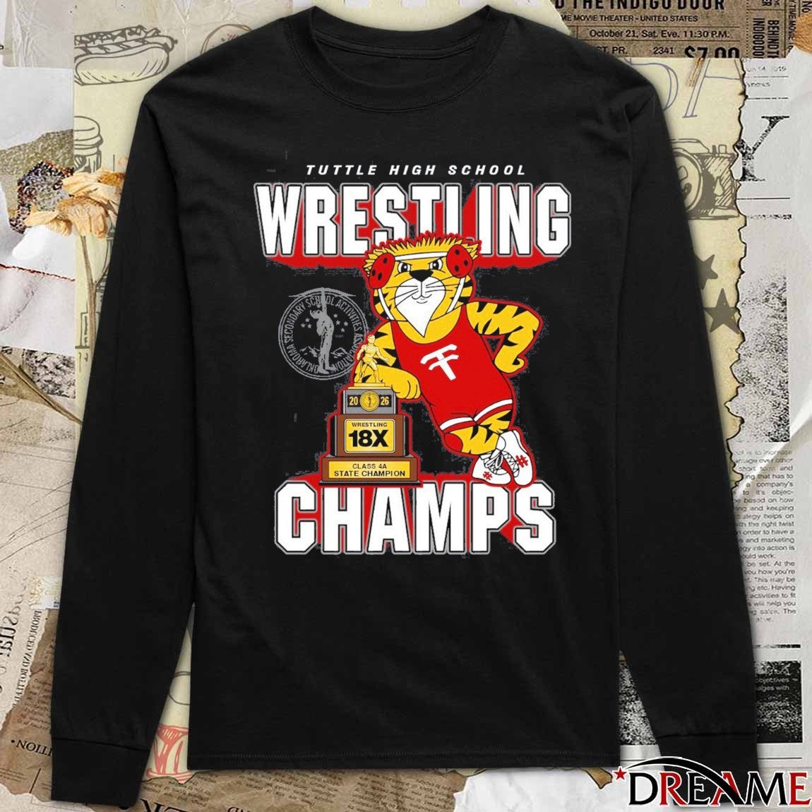 2026 Tuttle High School Wrestling Class 4A State Champion Mascot t-shirt