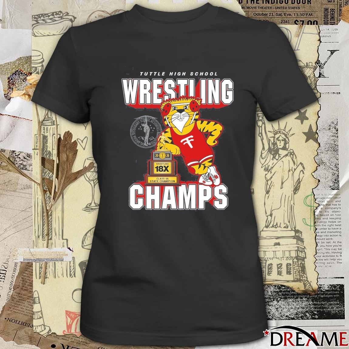 2026 Tuttle High School Wrestling Class 4A State Champion Mascot t-shirt