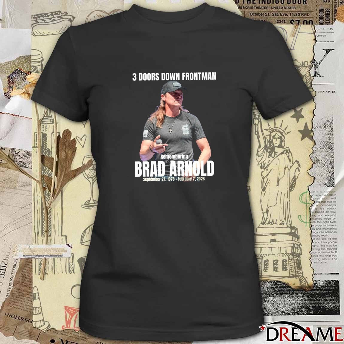 3 Doors Down Frontman Remembering Brad Arnold September 27 1978 – February 7 2026 t-shirt