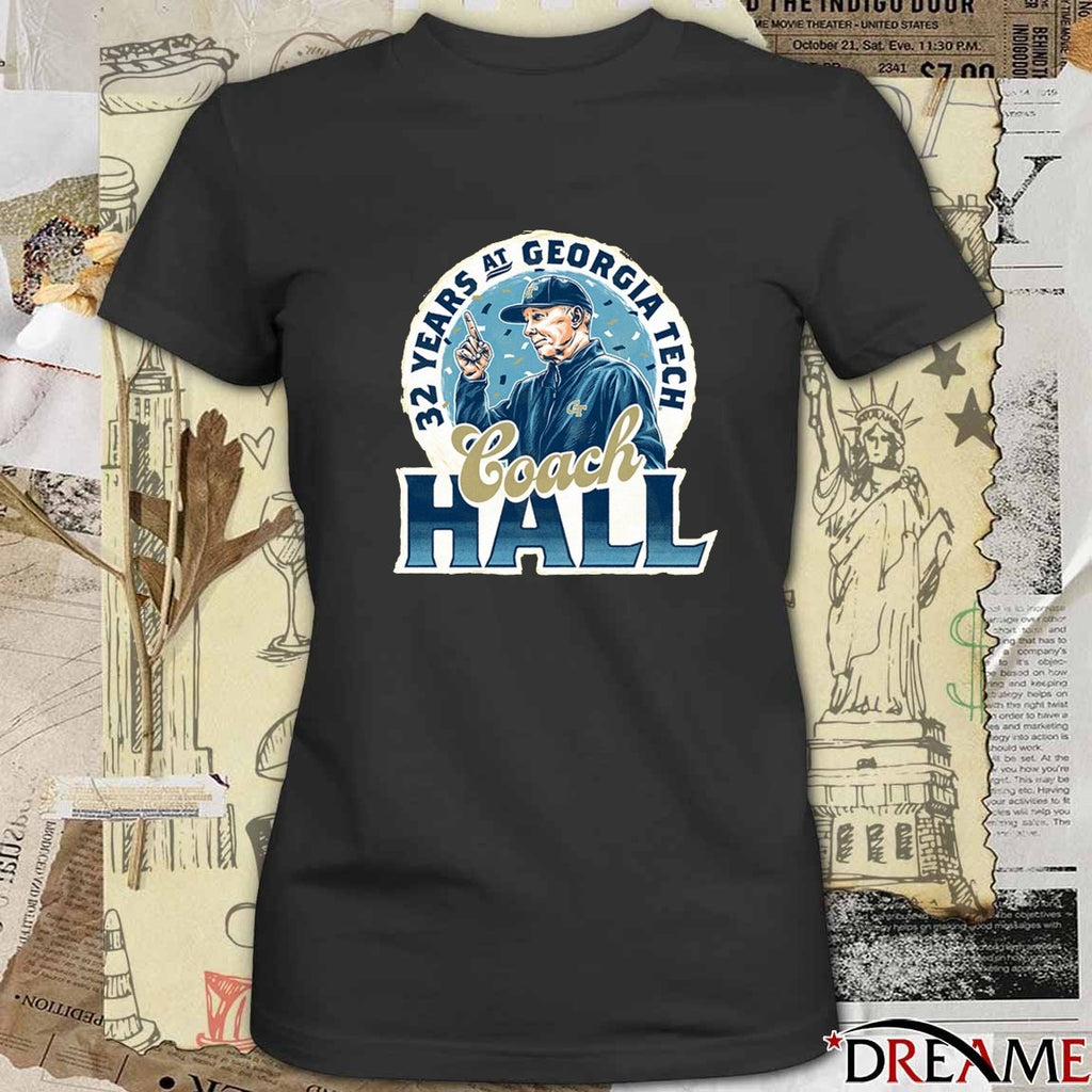 32 Years At Georgia Tech Baseball – Coach Danny Hall t-shirt
