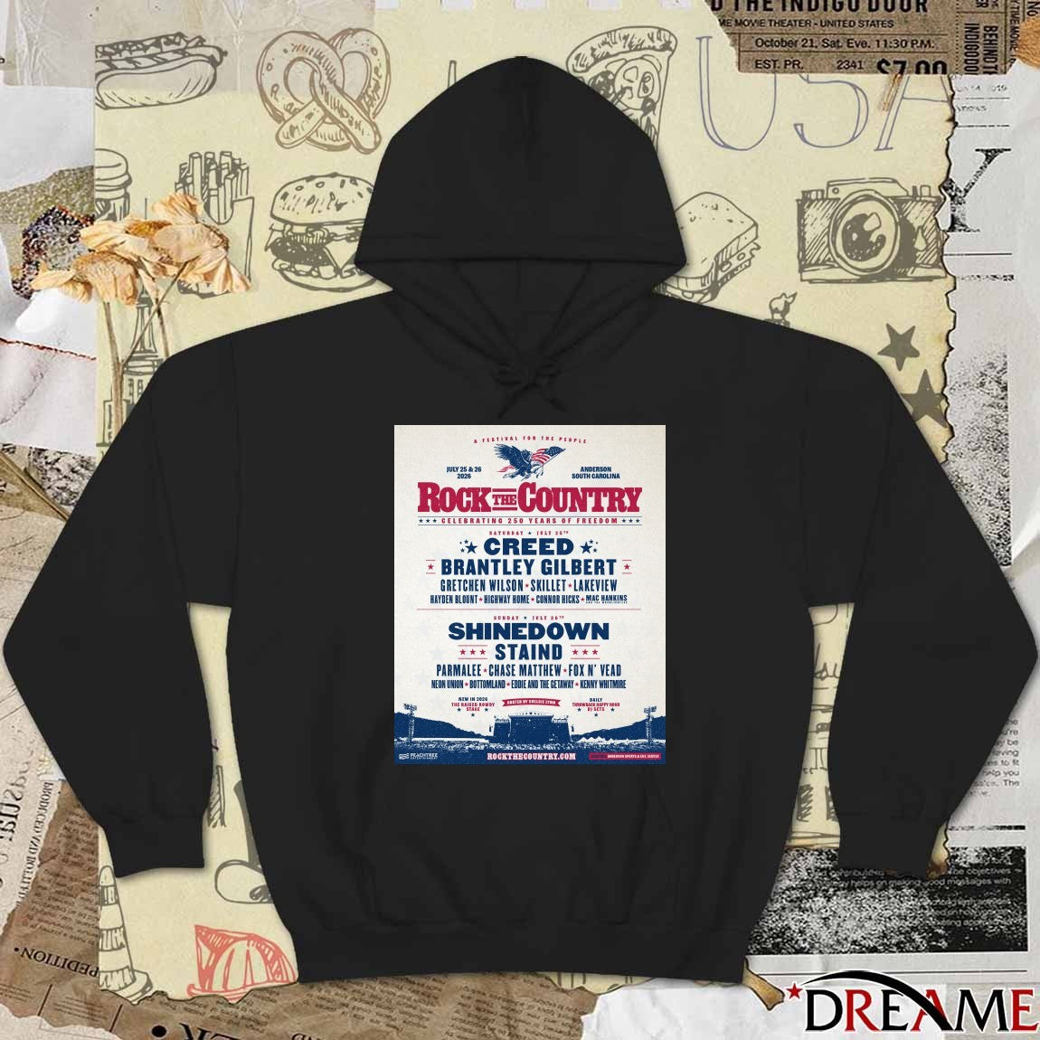 A Festival For The People Rock The Country Celebrating 250 Years Of Freedom Poster t-shirt