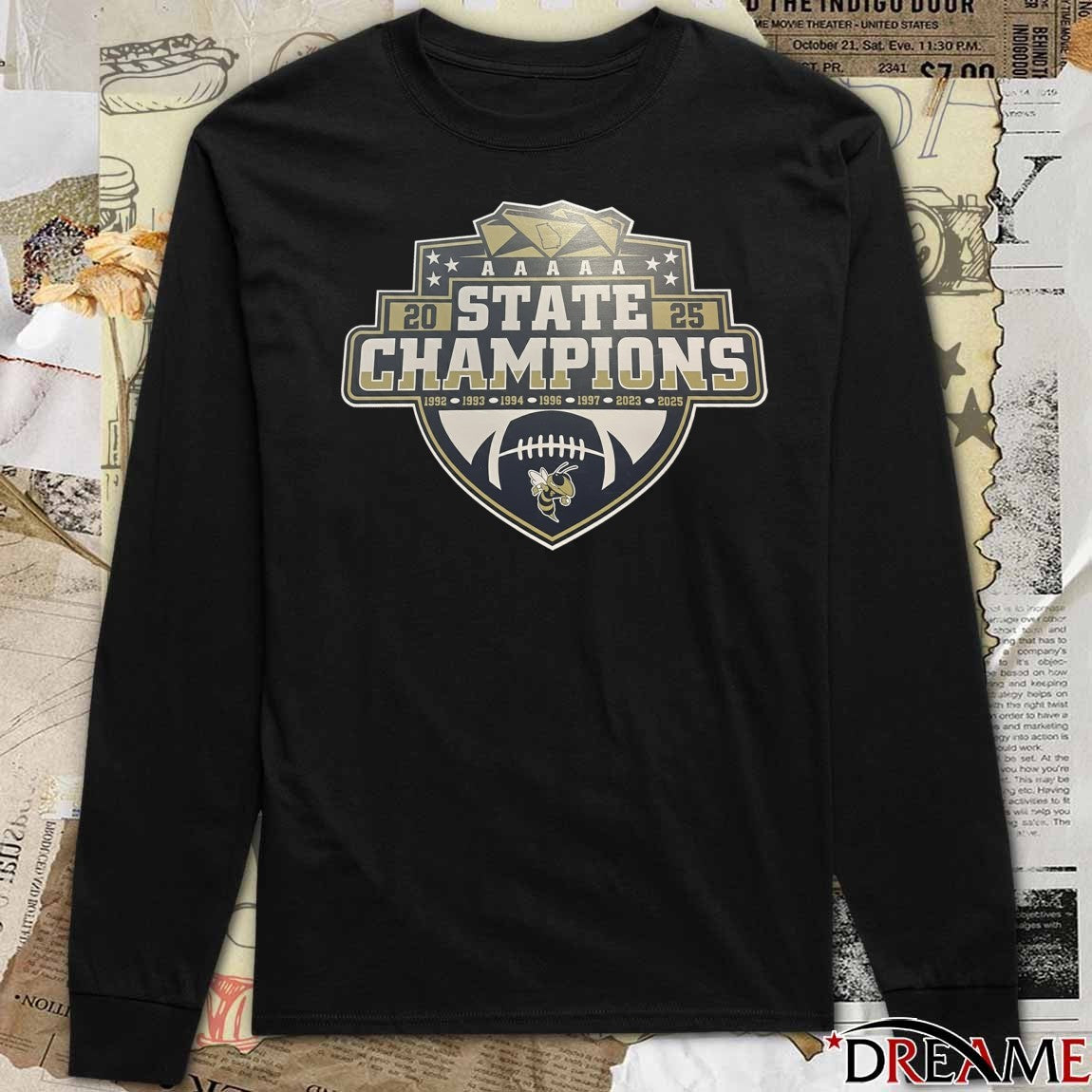 AAAAA 2025 State Champions Georgia Tech Yellow Jackets Logo t-shirt