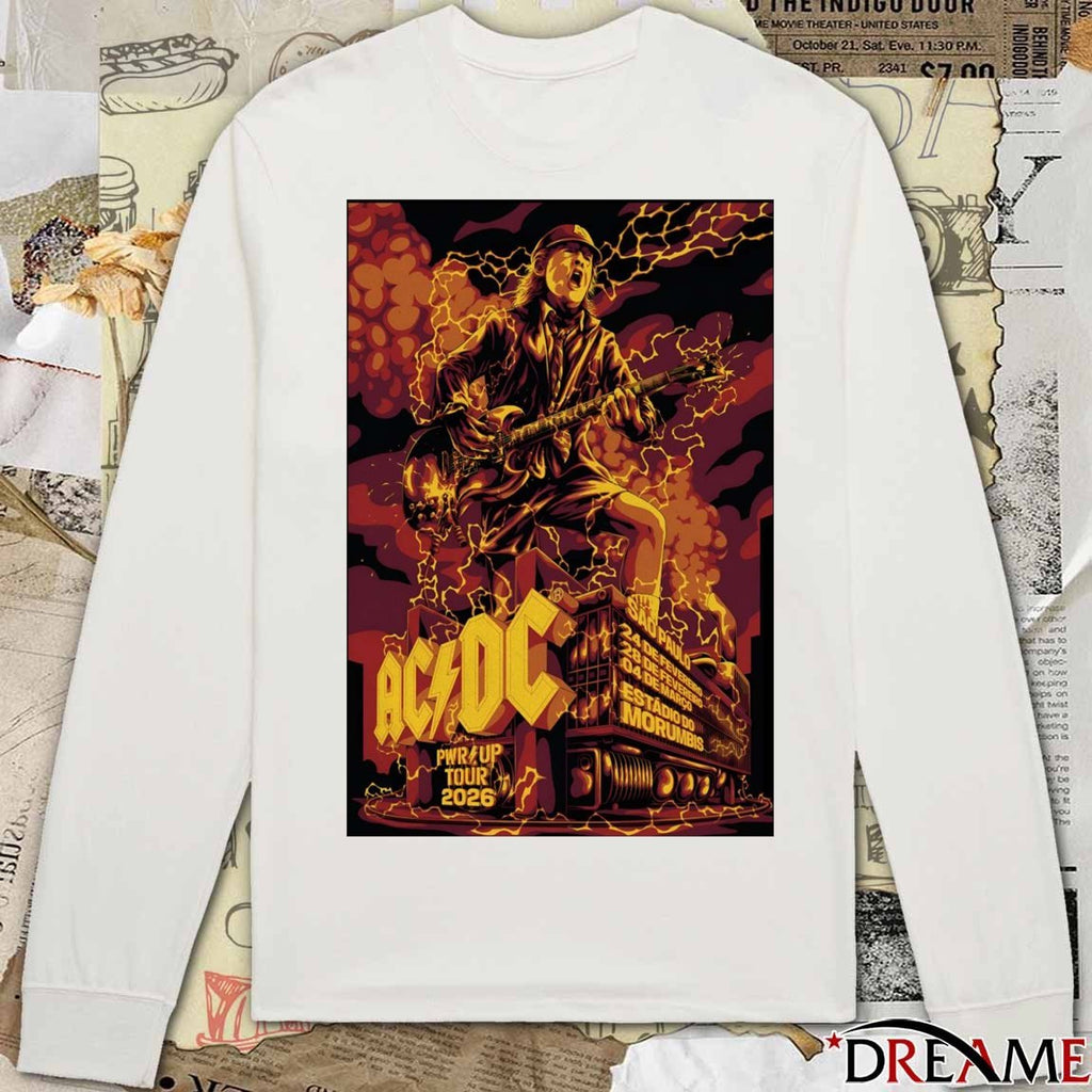 AC DC Pwr Up Tour MorumBIS São Paulo, Brazil February 28 2026 Poster t-shirt