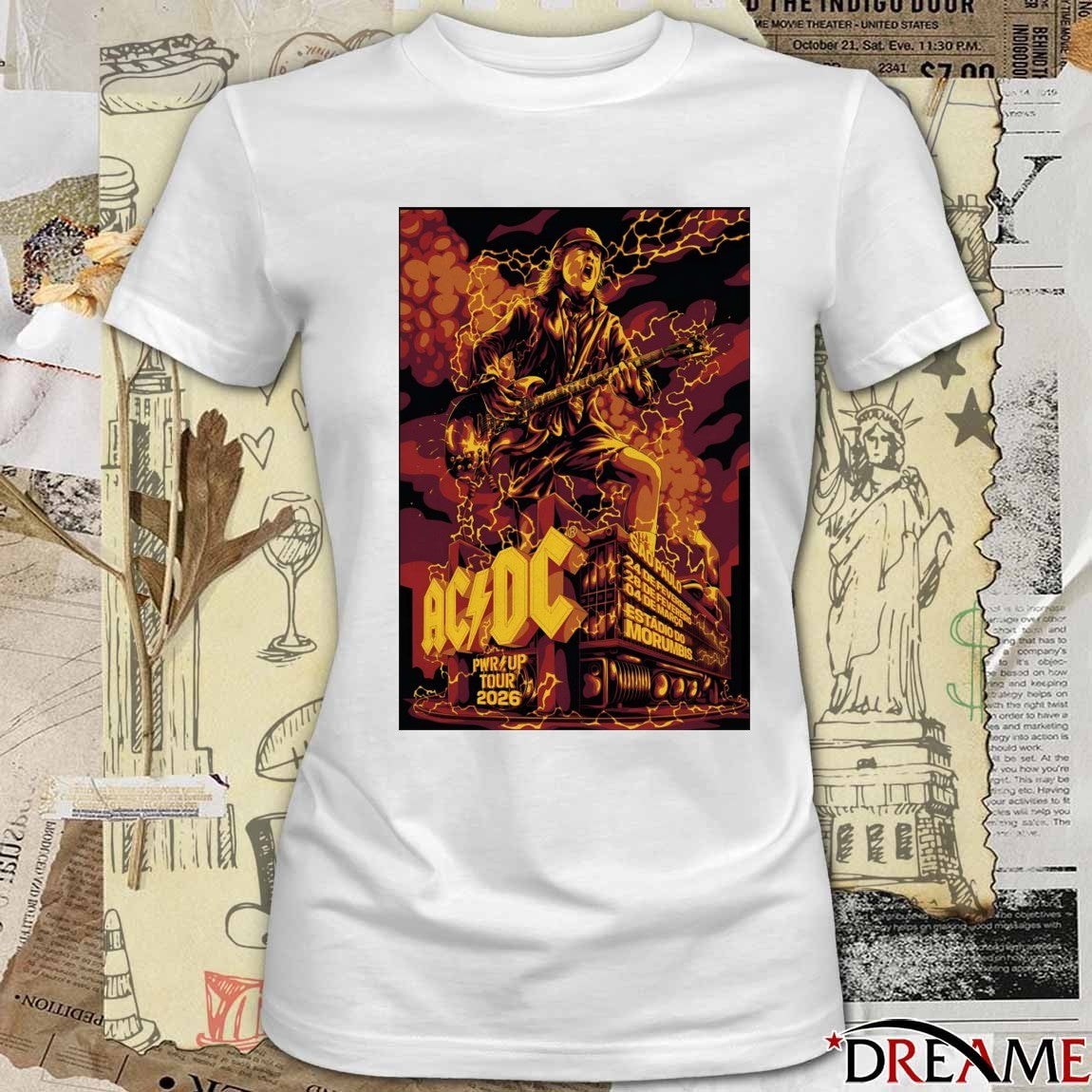 AC DC Pwr Up Tour MorumBIS São Paulo, Brazil February 28 2026 Poster t-shirt