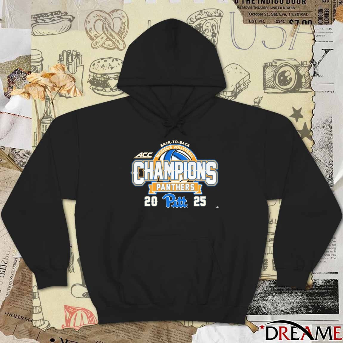 ACC Pitt Panthers 2025 ACC Volleyball Champions Back-To-Back Logo t-shirt