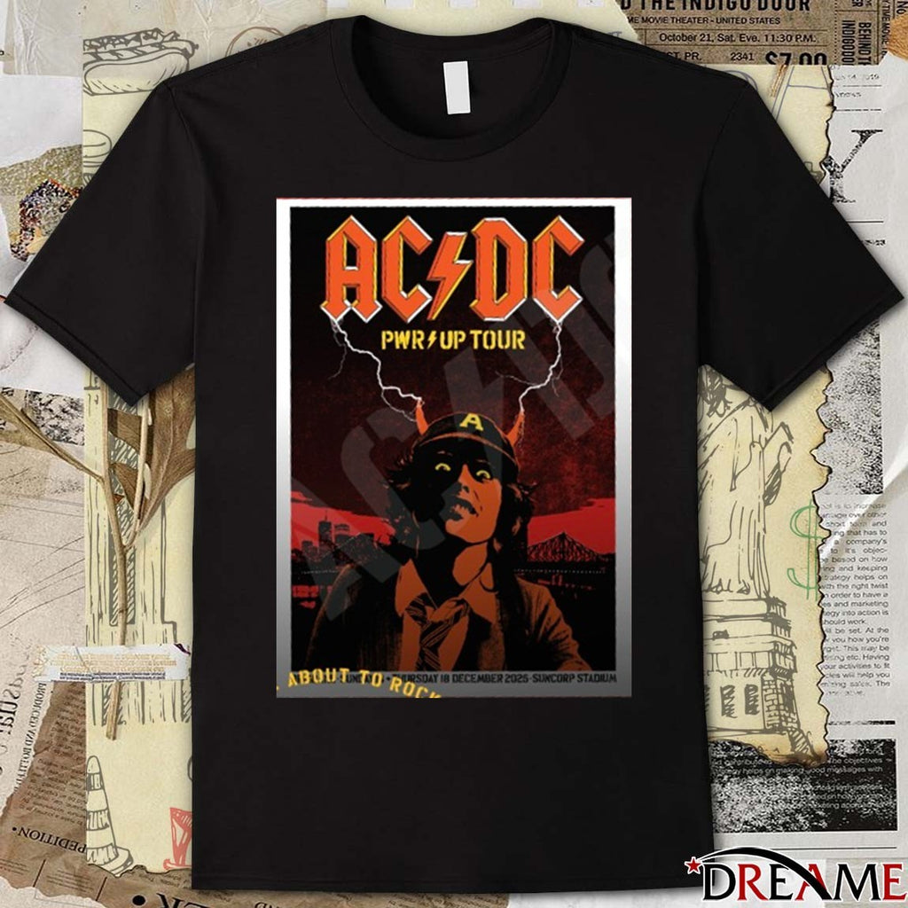 ACDC Pwr Up Tour December 14, 2025 Suncorp Stadium, Brisbane Poster t-shirt