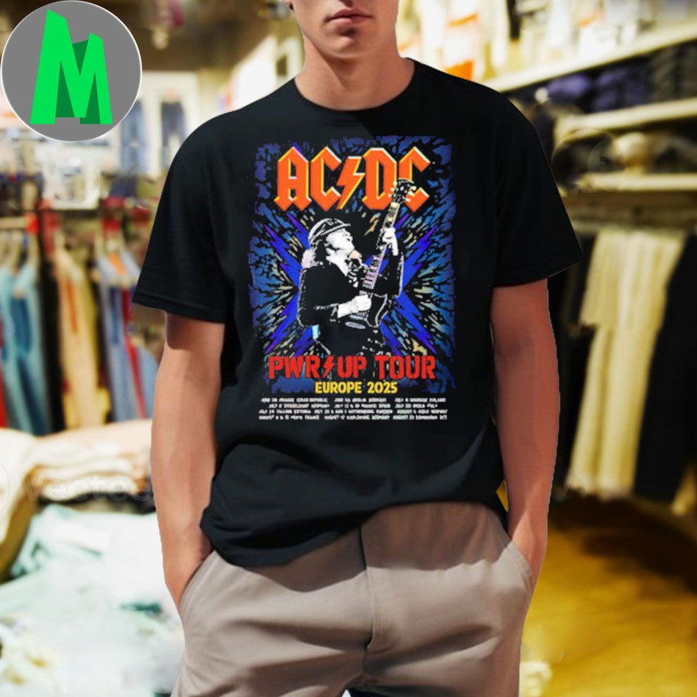 ACDC Pwr Up Tour Europe 2025 Poster Schedule Tour Shirt
