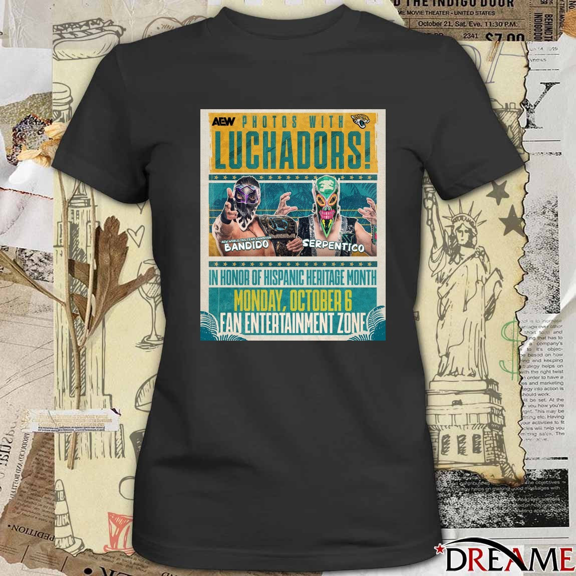 AEW Bandido Vs Serpentico Photos with Luchadors In Honor Of Hispanic Heritage Month October 6 2025 Fan Entertainment Zone Poster t-shirt