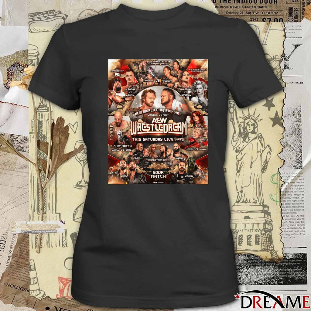 AEW World Championship AEW Wrestledream This Saturday 2025 500k Match Poster t-shirt