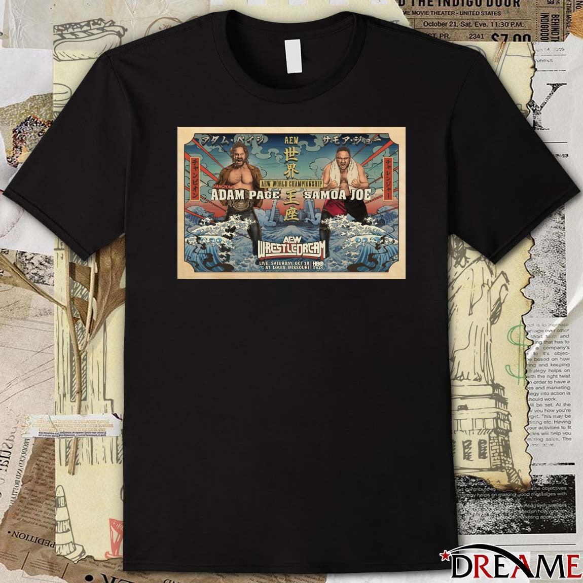 AEW World Championship Adam Page Vs Samoa Joe AEW Wrestledream Saturday October 18 2025 Poster t-shirt