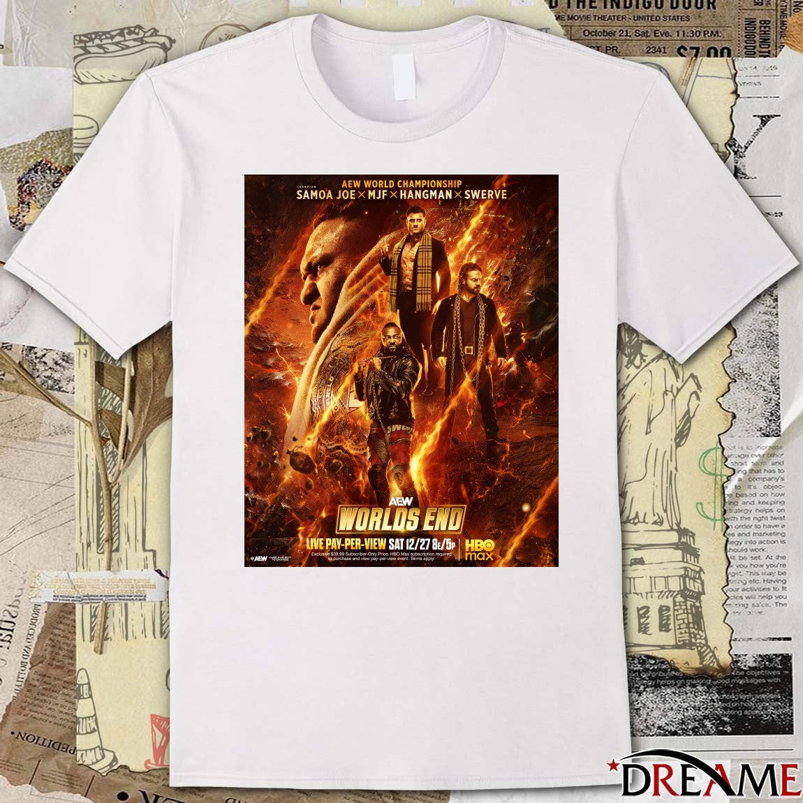 AEW World Championship Samoa Joe MJF Hangman Swerve AEW World End December 27 2025 Poster t-shirt