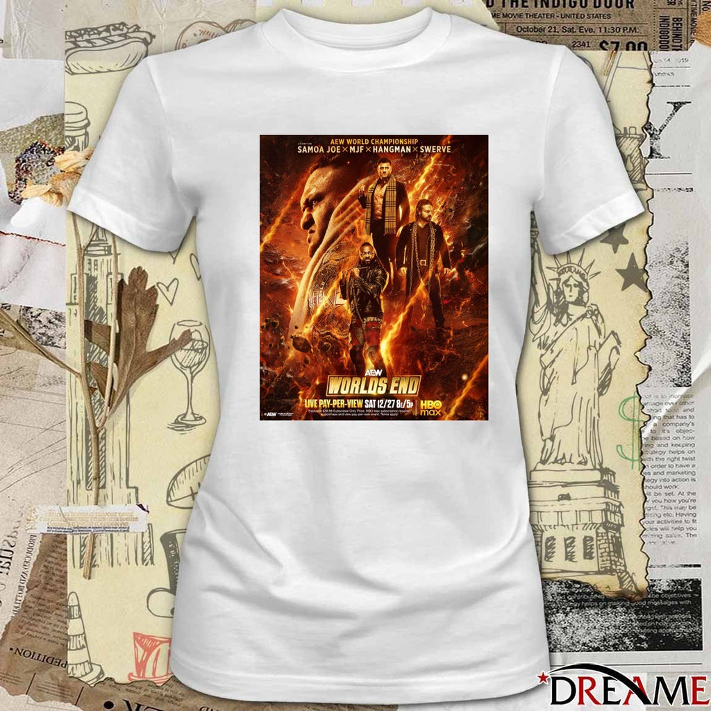 AEW World Championship Samoa Joe MJF Hangman Swerve AEW World End December 27 2025 Poster t-shirt
