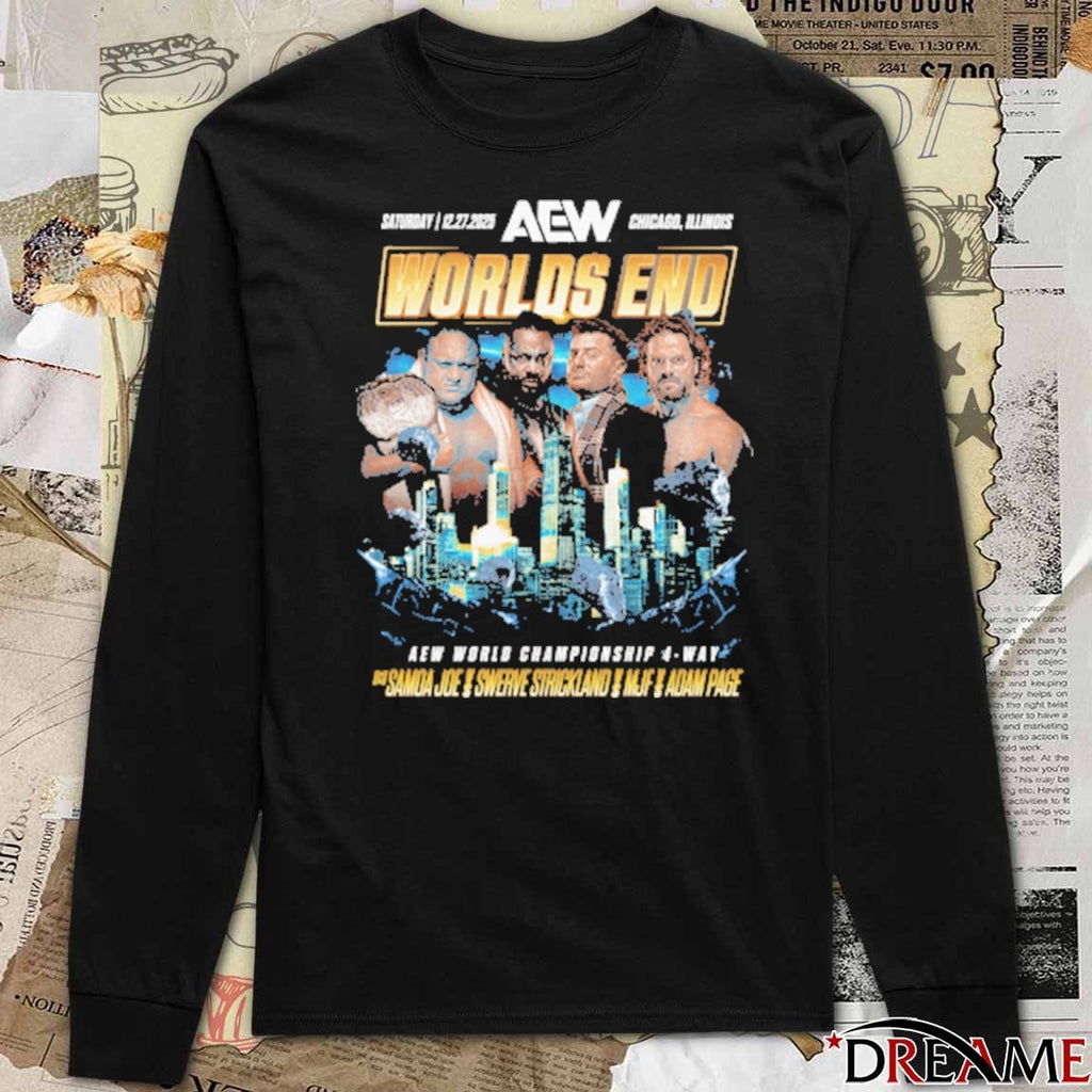 AEW Worlds End 2025 Matchup Samoa Joe vs Hangman Adam Page vs Swerve Strickland vs MJF t-shirt