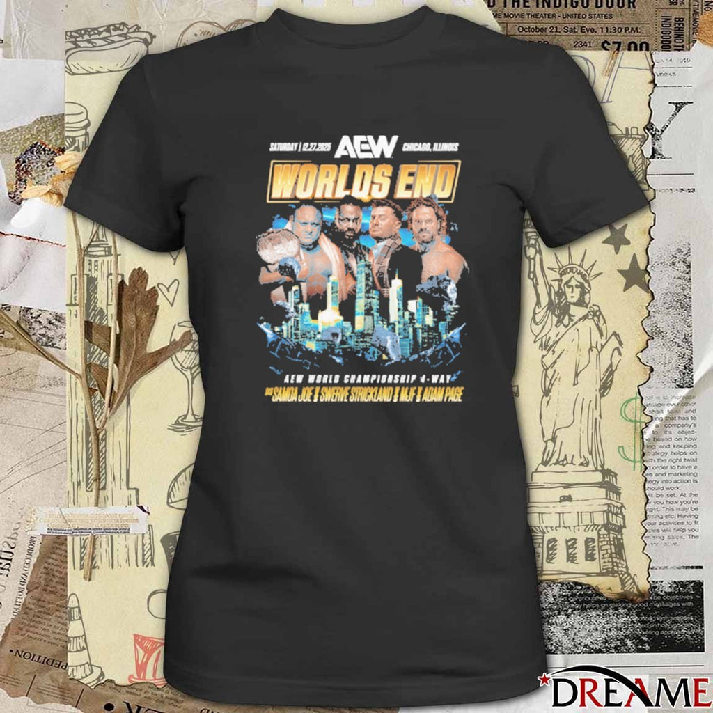 AEW Worlds End 2025 Matchup Samoa Joe vs Hangman Adam Page vs Swerve Strickland vs MJF t-shirt