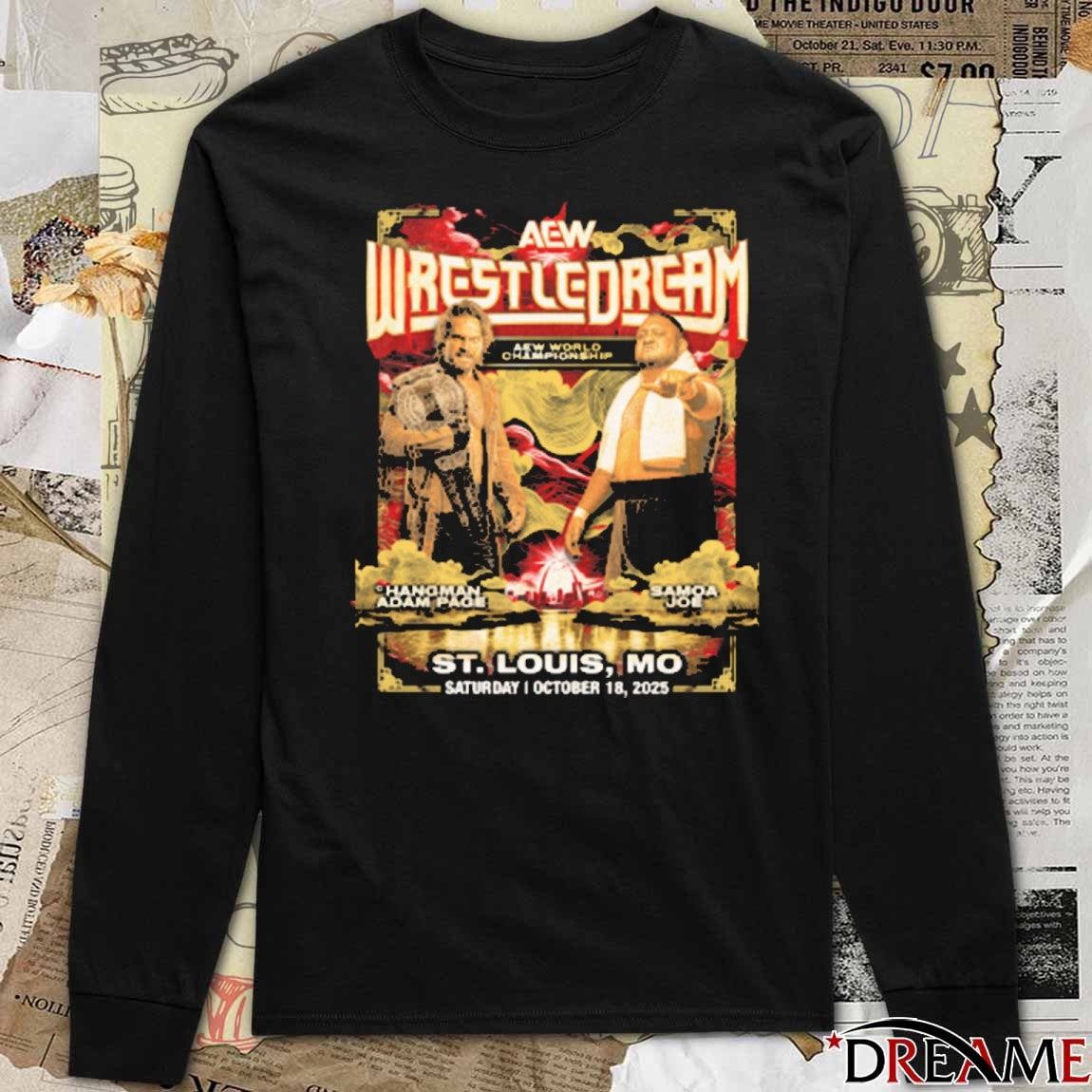 AEW WrestleDream 2025 Matchup Hangman Adam Page vs Samoa Joe St Louis MO Fanart t-shirt