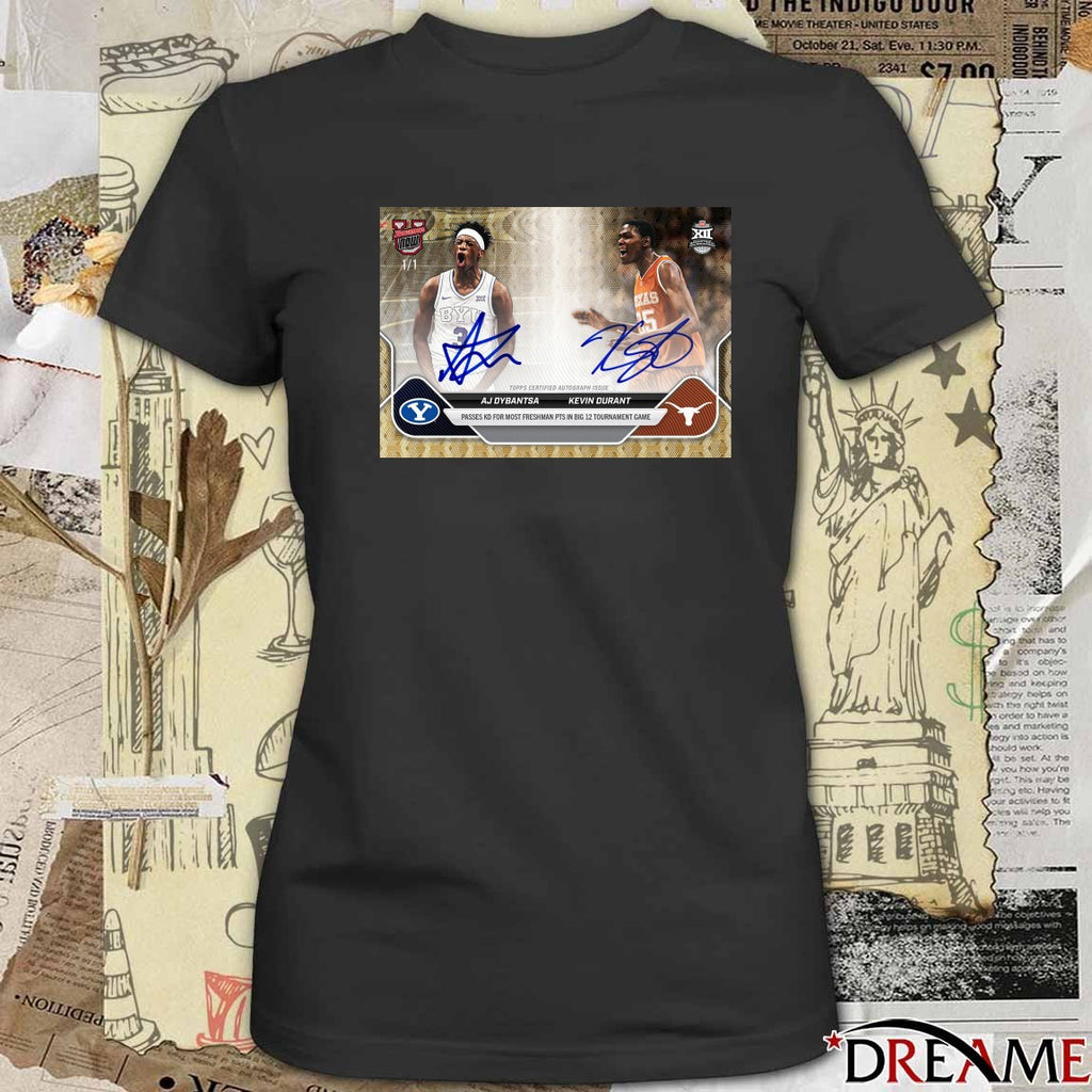 AJ Dybantsa & Kevin Durant Passes KD For Most Freshman Pts In Big 12 Tournament Game Signatures Poster t-shirt