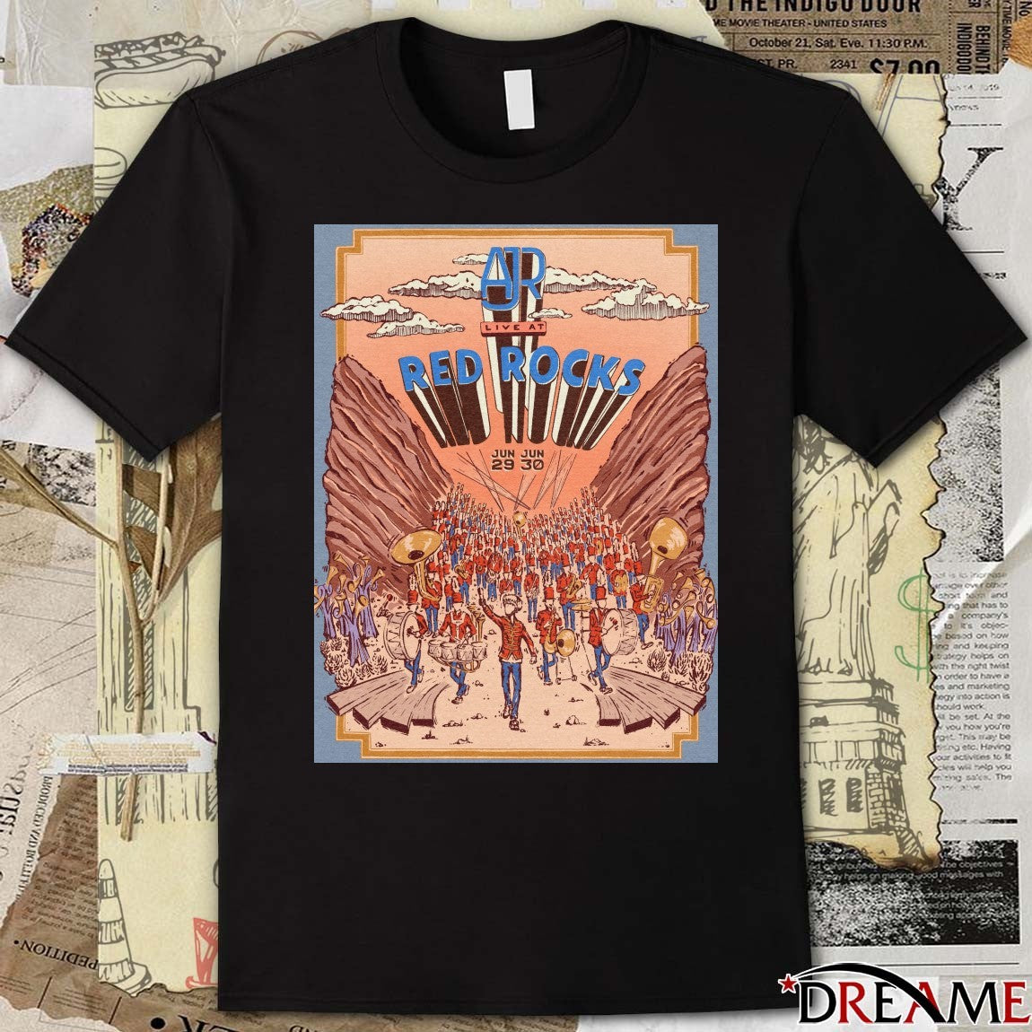 AJR Live At Red Rocks Amphitheatre June 29 – 30 2026 Poster t-shirt