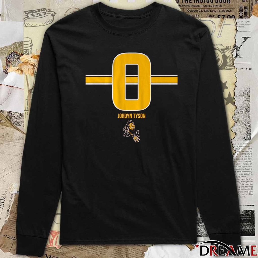 ASU Arizona State Sun Devils Football NCAA Jordyn Tyson 0 Stripe t-shirt