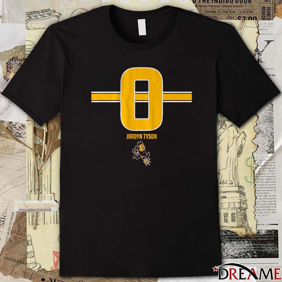 ASU Arizona State Sun Devils Football NCAA Jordyn Tyson 0 Stripe t-shirt