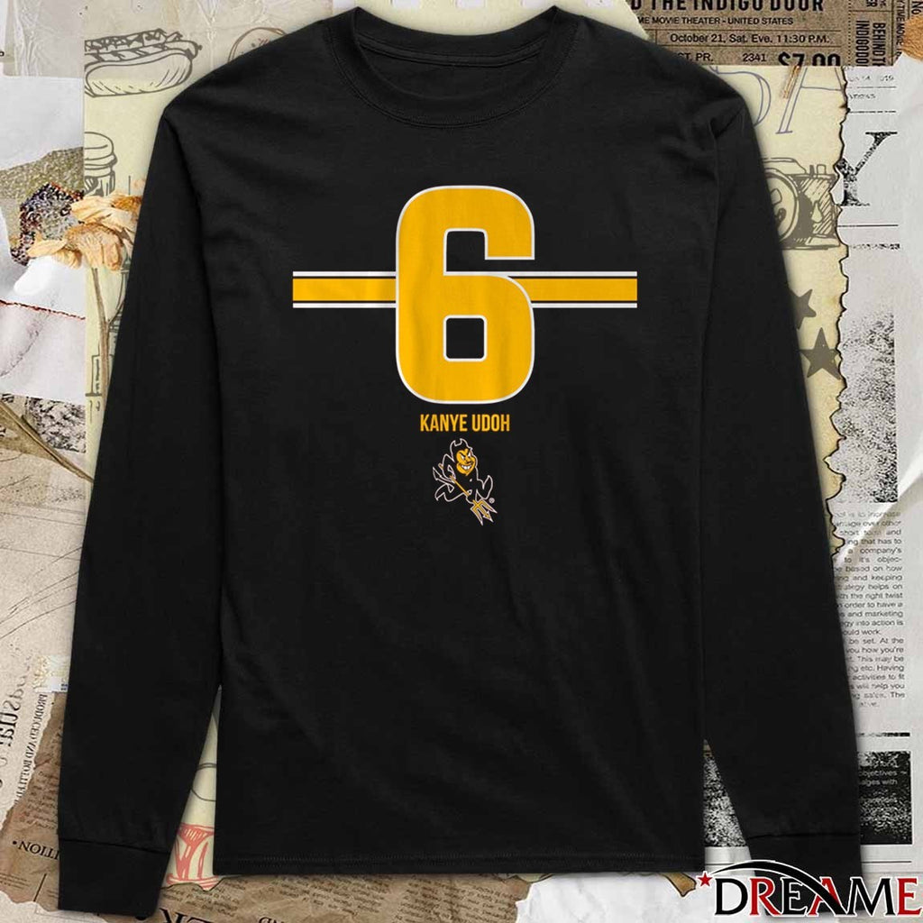 ASU Arizona State Sun Devils Football NCAA Kanye Udoh 6 Stripe t-shirt