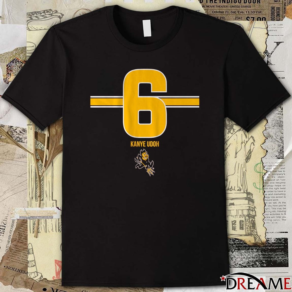 ASU Arizona State Sun Devils Football NCAA Kanye Udoh 6 Stripe t-shirt