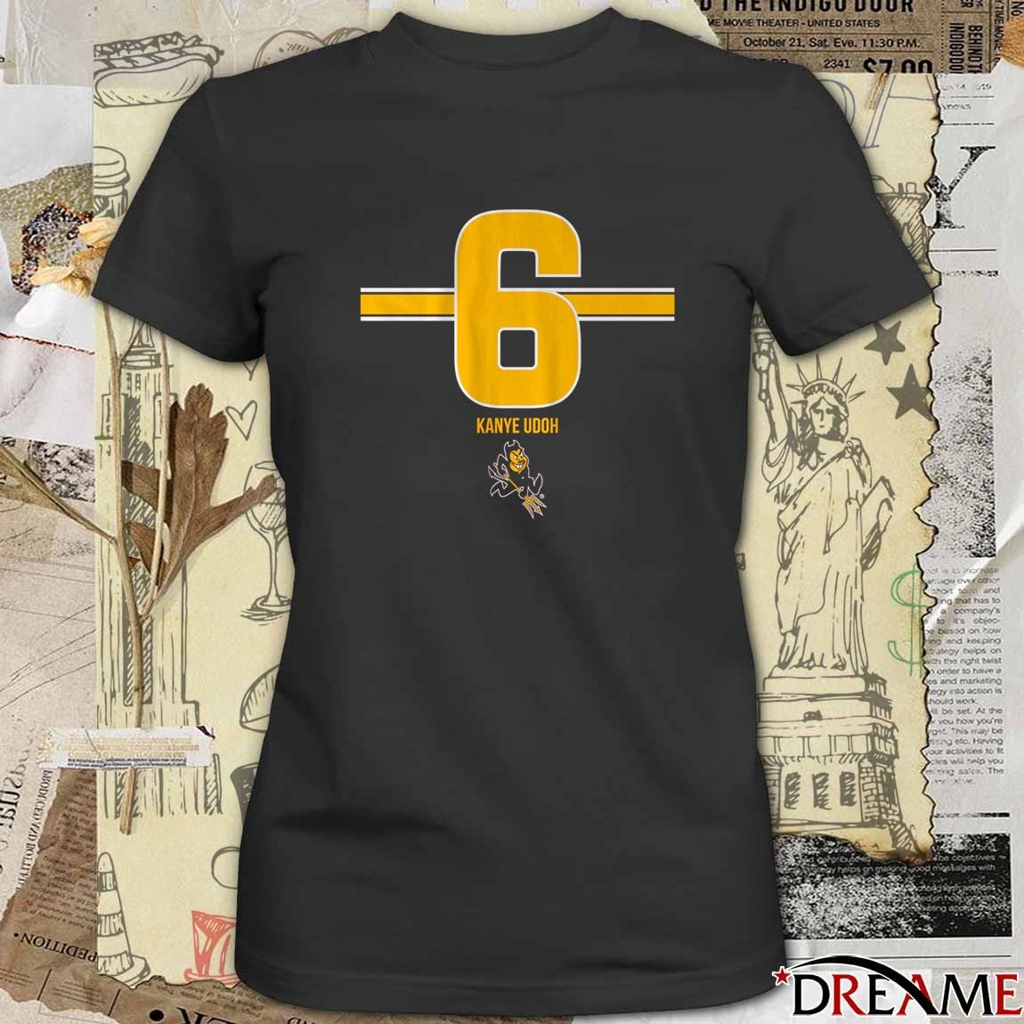 ASU Arizona State Sun Devils Football NCAA Kanye Udoh 6 Stripe t-shirt