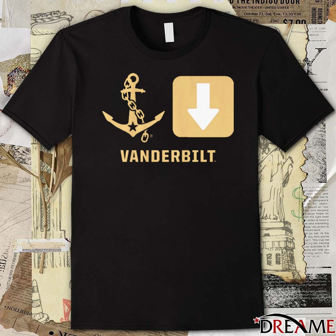 ASU Vanderbilt Commodores NCAA Anchor Down Symbols t-shirt