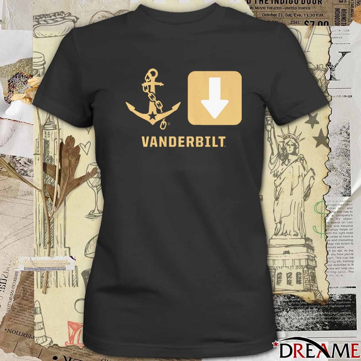 ASU Vanderbilt Commodores NCAA Anchor Down Symbols t-shirt