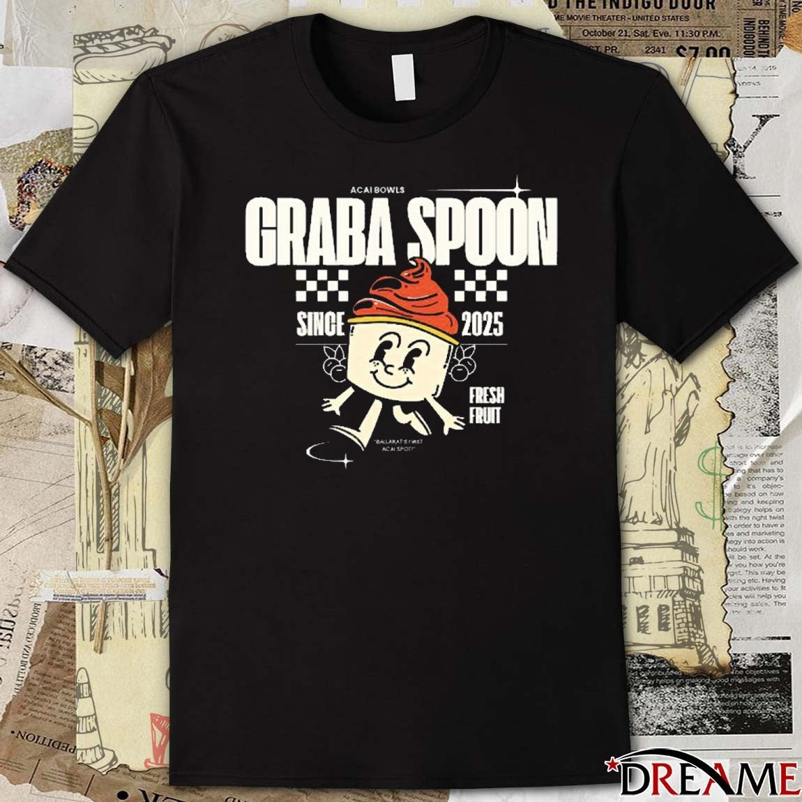 Acai Bowls GRAB A SPOON Since 2025 Fresh Fruit t-shirt
