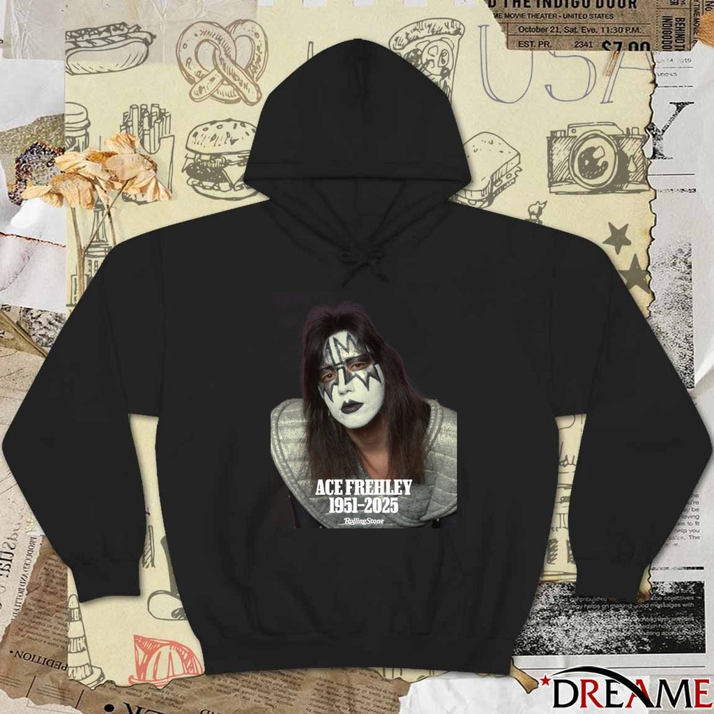 Ace Frehley RIP 1951 – 2025 Rolling Stone Fanart t-shirt