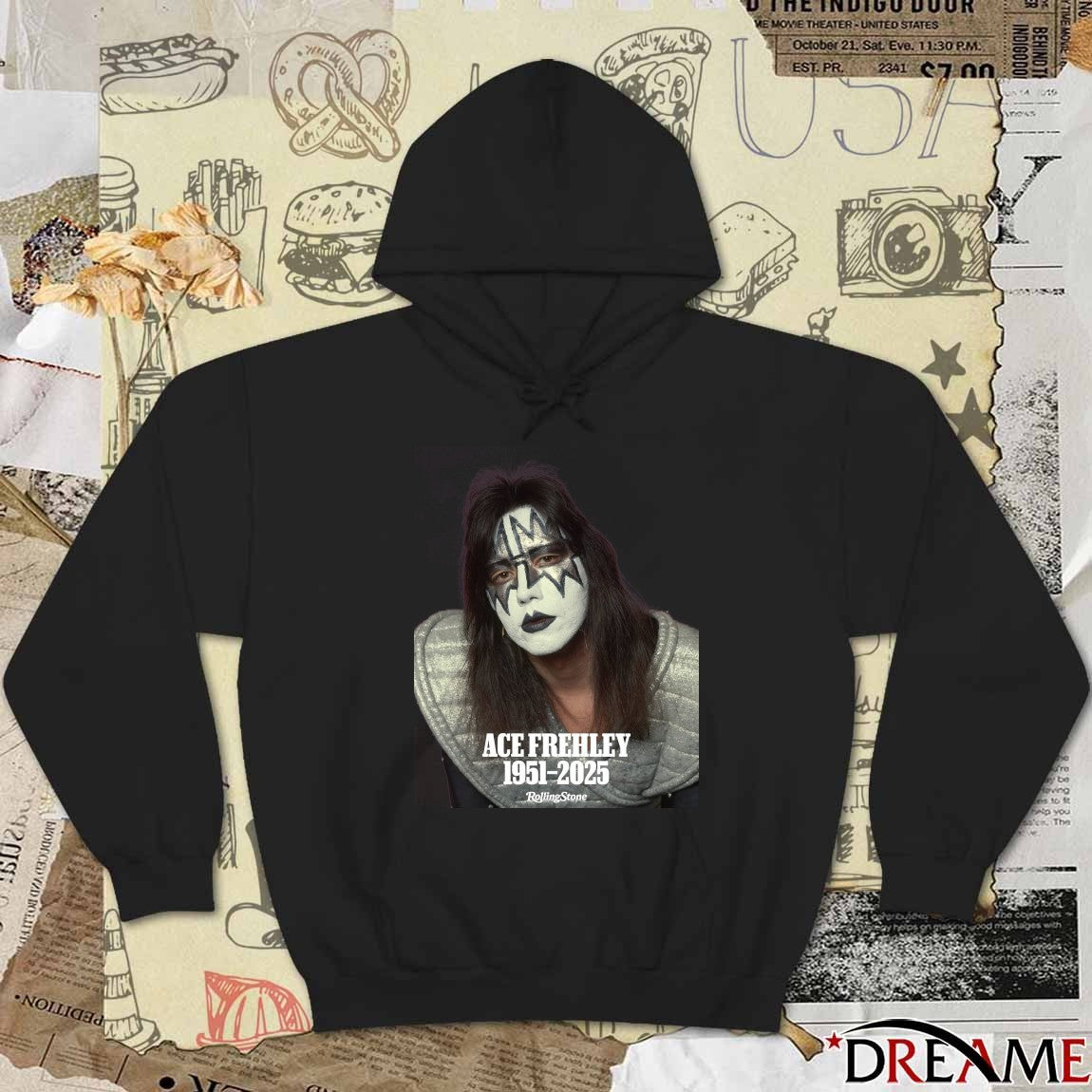 Ace Frehley RIP 1951 – 2025 Rolling Stone Fanart t-shirt