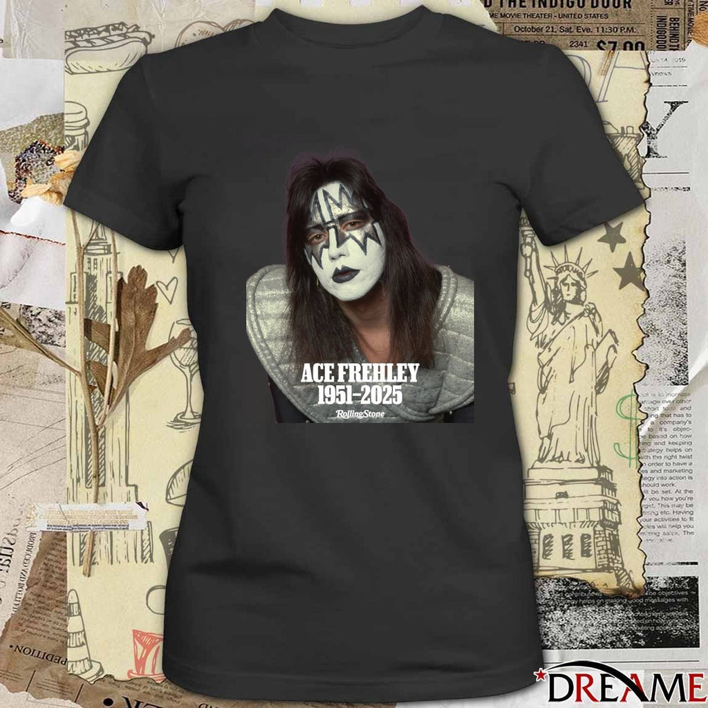 Ace Frehley RIP 1951 – 2025 Rolling Stone Fanart t-shirt