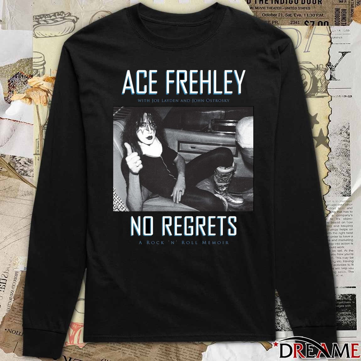 Ace Frehley With Joe Layden And John Ostrosky No Regrets A Rock N Roll Memoir 2025 t-shirt
