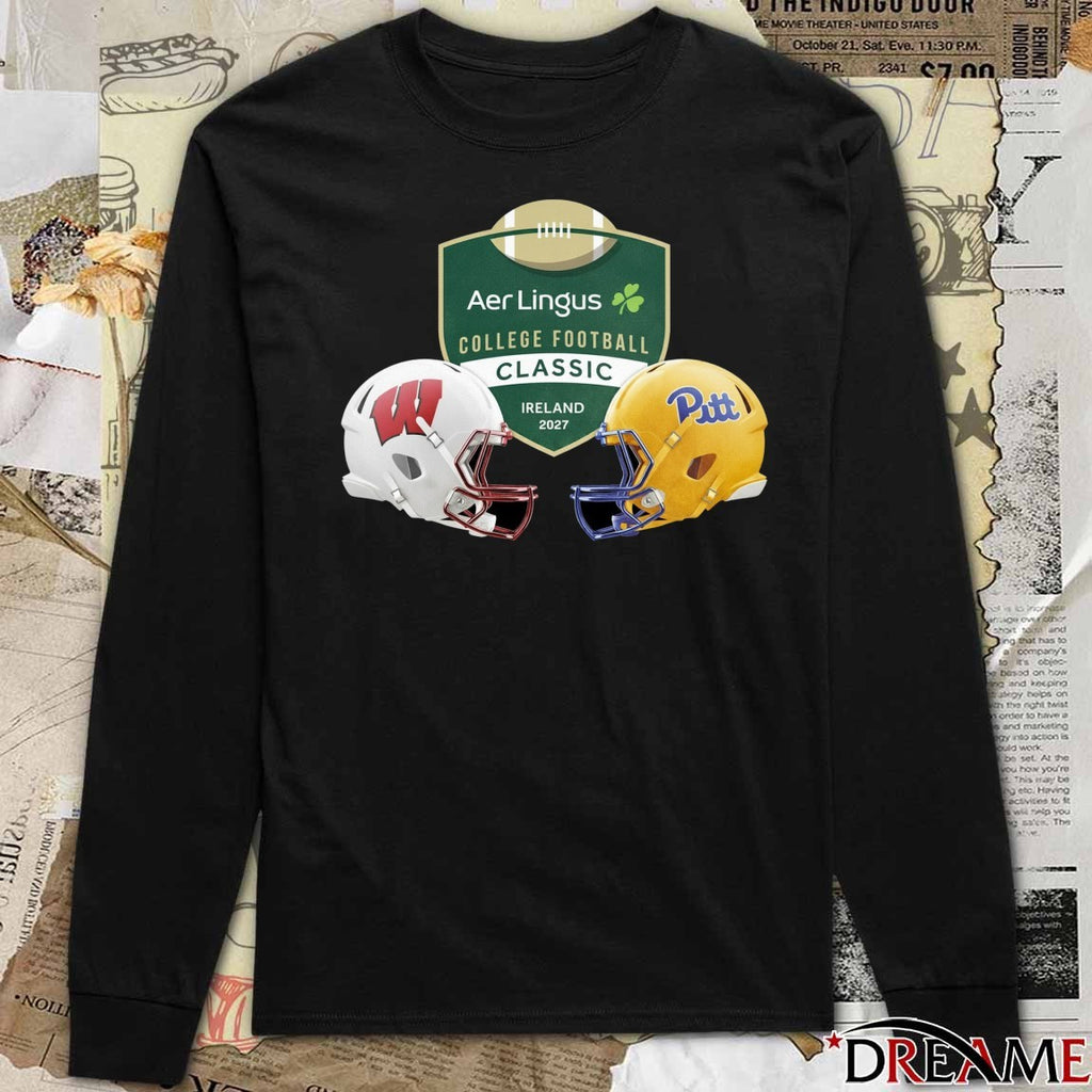 Aer Lingus College Football Classic Ireland 2027 Wisconsin Badgers vs Pittsburgh Panthers t-shirt