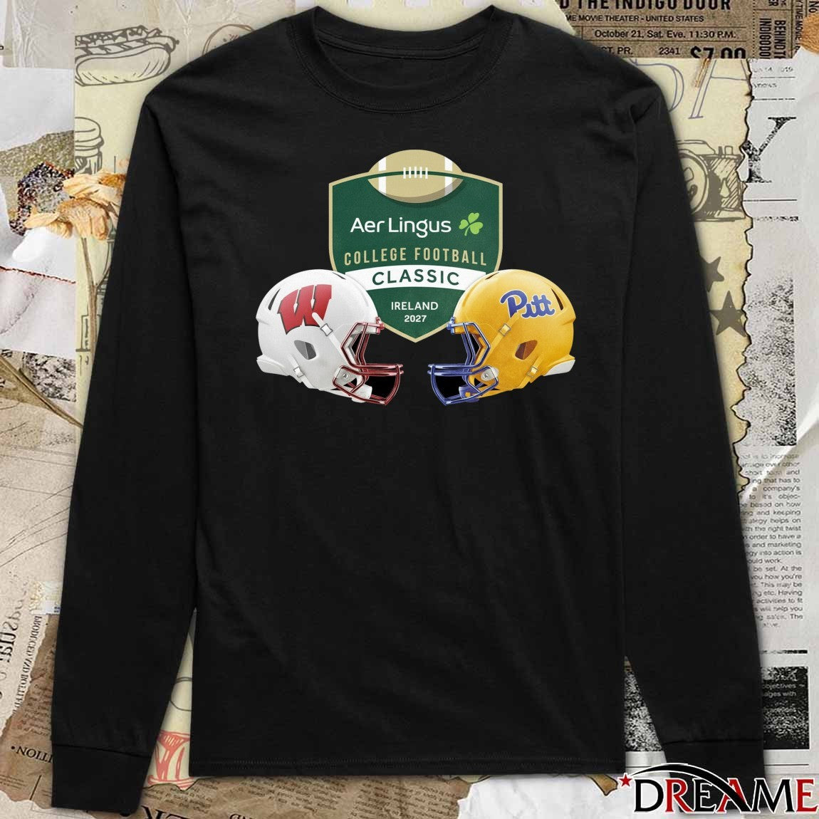 Aer Lingus College Football Classic Ireland 2027 Wisconsin Badgers vs Pittsburgh Panthers t-shirt