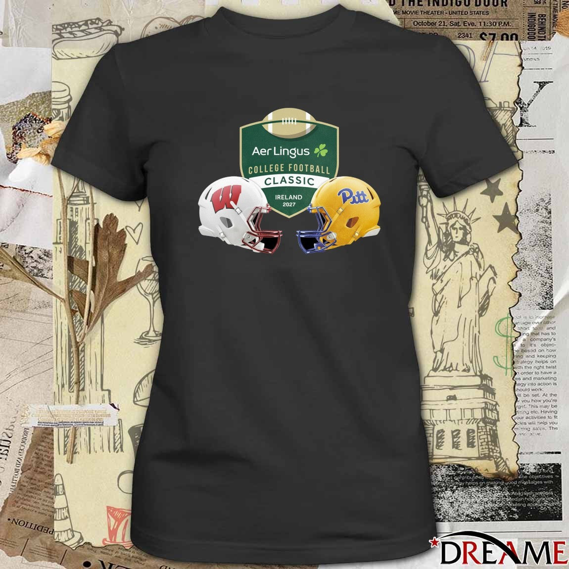 Aer Lingus College Football Classic Ireland 2027 Wisconsin Badgers vs Pittsburgh Panthers t-shirt