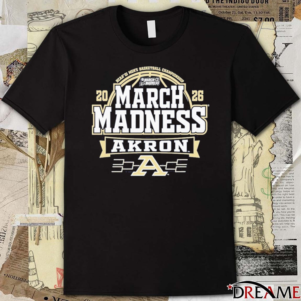 Akron Zips 2026 NCAA MAC Division I Men’s Basketball March Madness Bound t-shirt