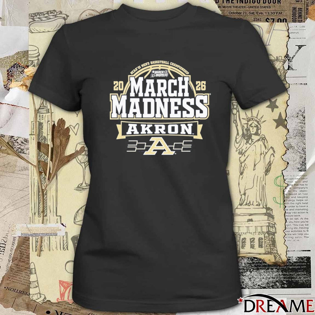 Akron Zips 2026 NCAA MAC Division I Men’s Basketball March Madness Bound t-shirt