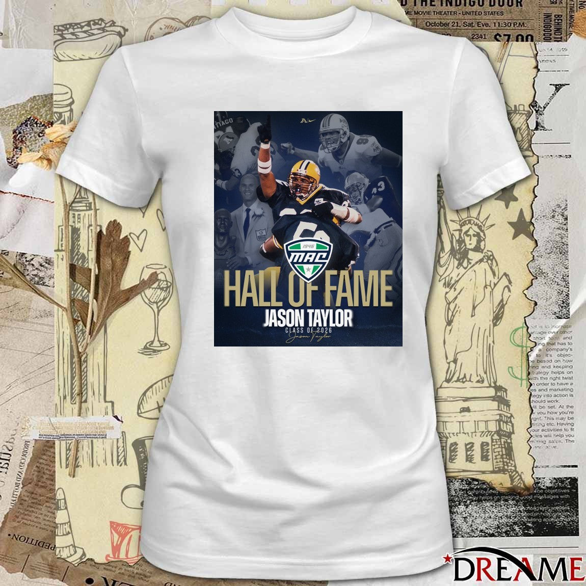 Akron Zips Jason Taylor MAC Hall of Fame Class Of 2026 Signature Poster t-shirt
