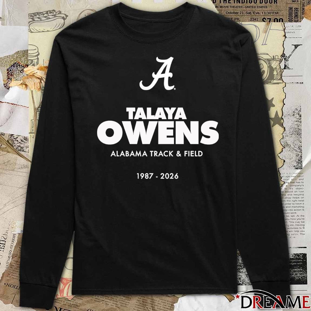 Alabama Track And Field Talaya Owens 1987-2026 t-shirt