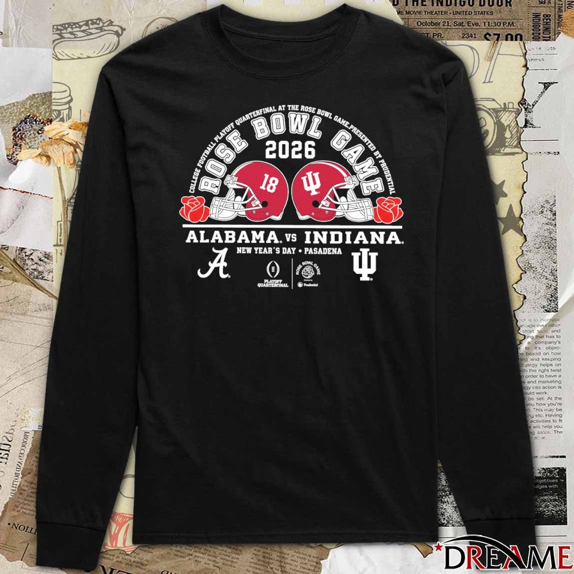 Alabama Vs Indiana Football 2026 CFP Rose Bowl Game Head to Head New Year’s Day Pasadena Helmets t-shirt