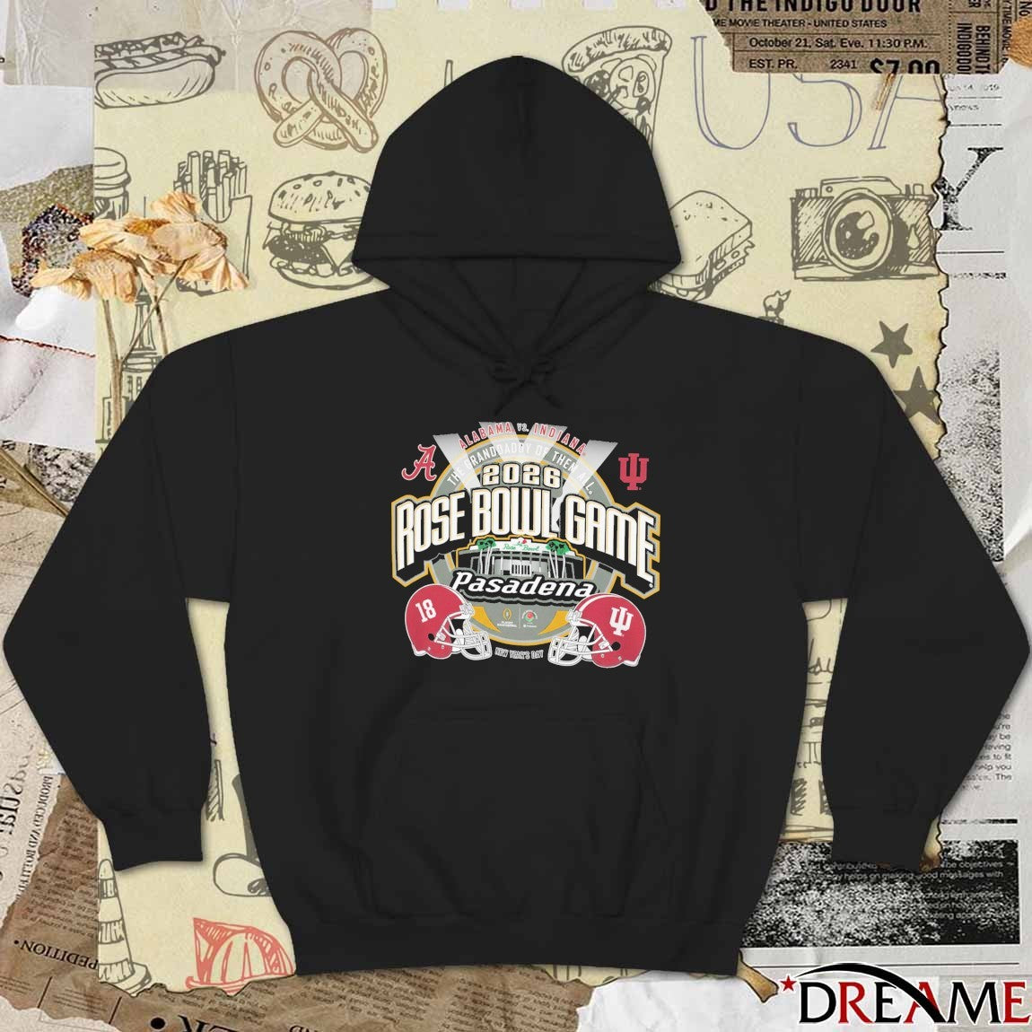 Alabama Vs Indiana Football 2026 CFP Rose Bowl Game Head to Head The Granddaddy Of Them All New Year’s Day Helmets t-shirt