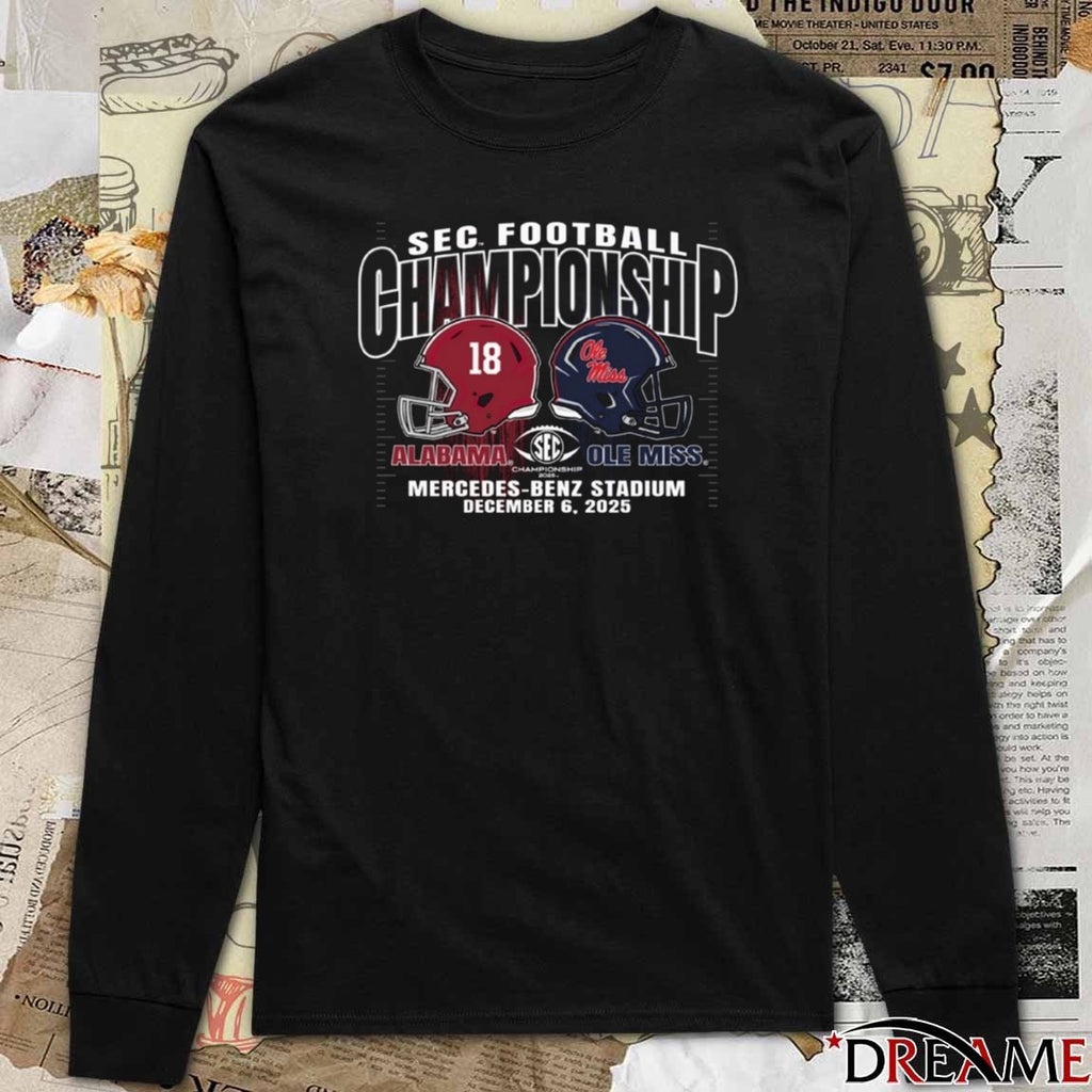 Alabama Vs Ole Miss 2025 SEC Football Championship December 6, 2025, at the Mercedes-Benz Stadium t-shirt
