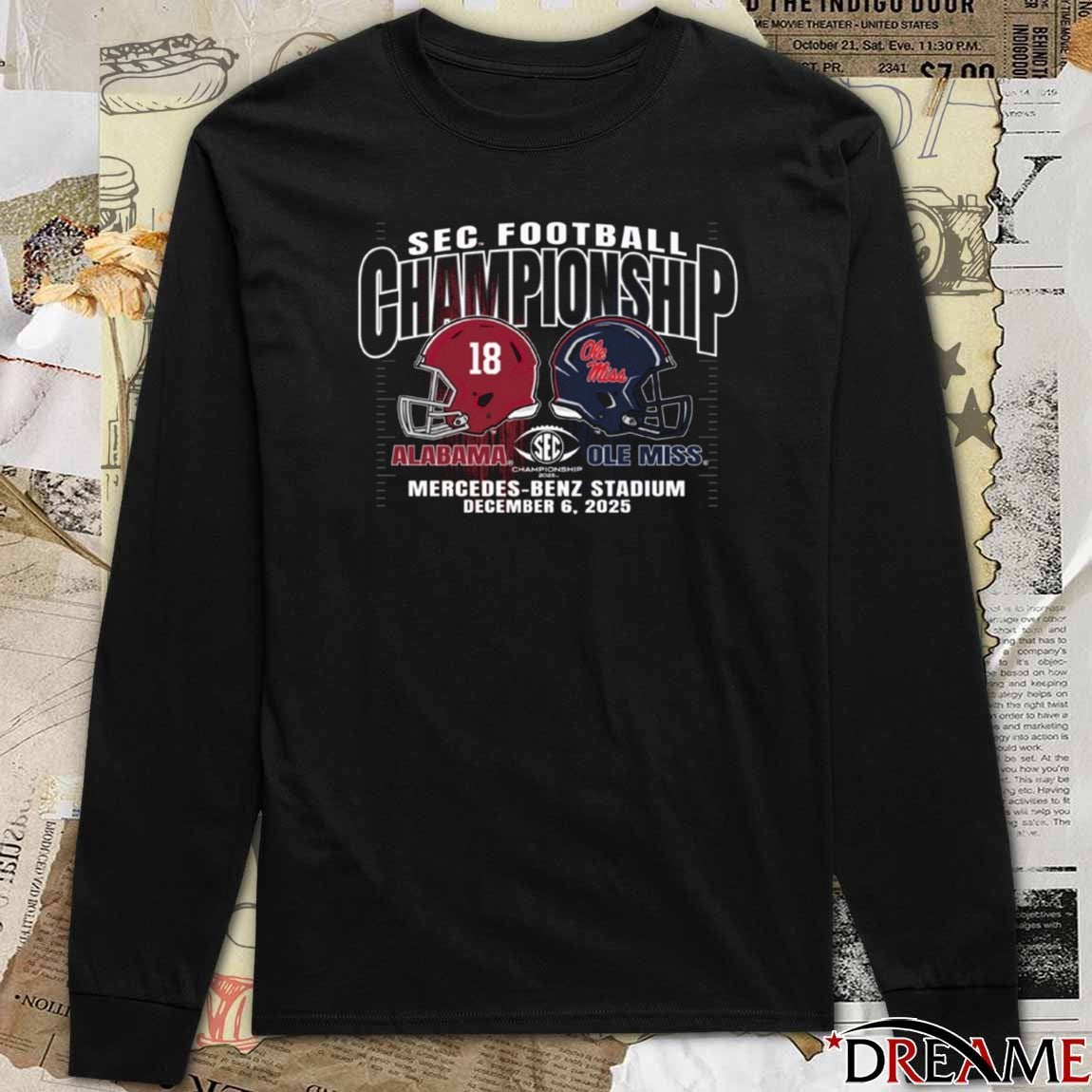 Alabama Vs Ole Miss 2025 SEC Football Championship December 6, 2025, at the Mercedes-Benz Stadium t-shirt