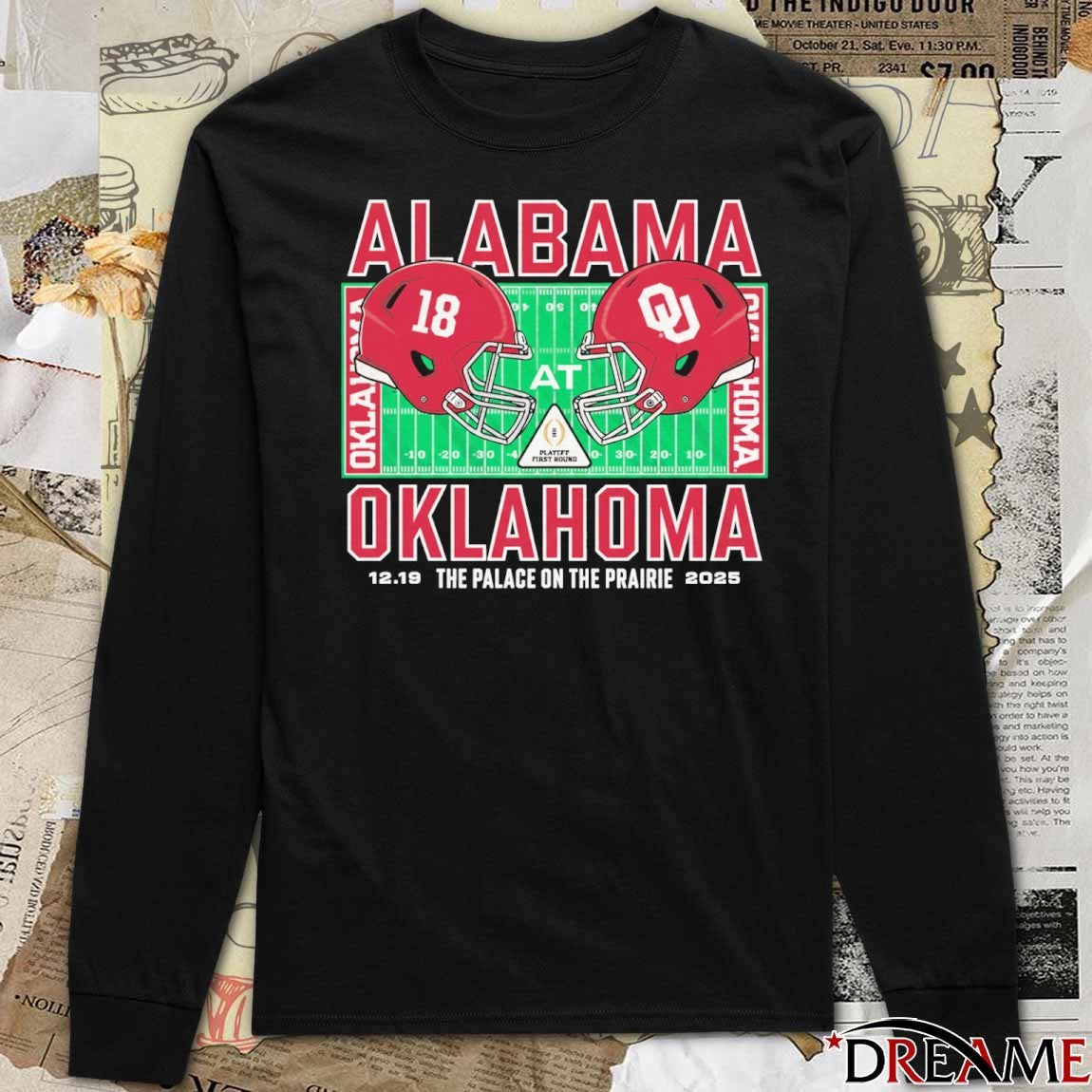 Alabama vs. Oklahoma 2025 College Football Playoff 12.20 The Palace On The Prairie t-shirt