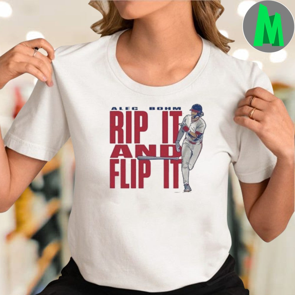 Alec Bohm Rip It and Flip It Philadelphia Phillies Baseball T-Shirt