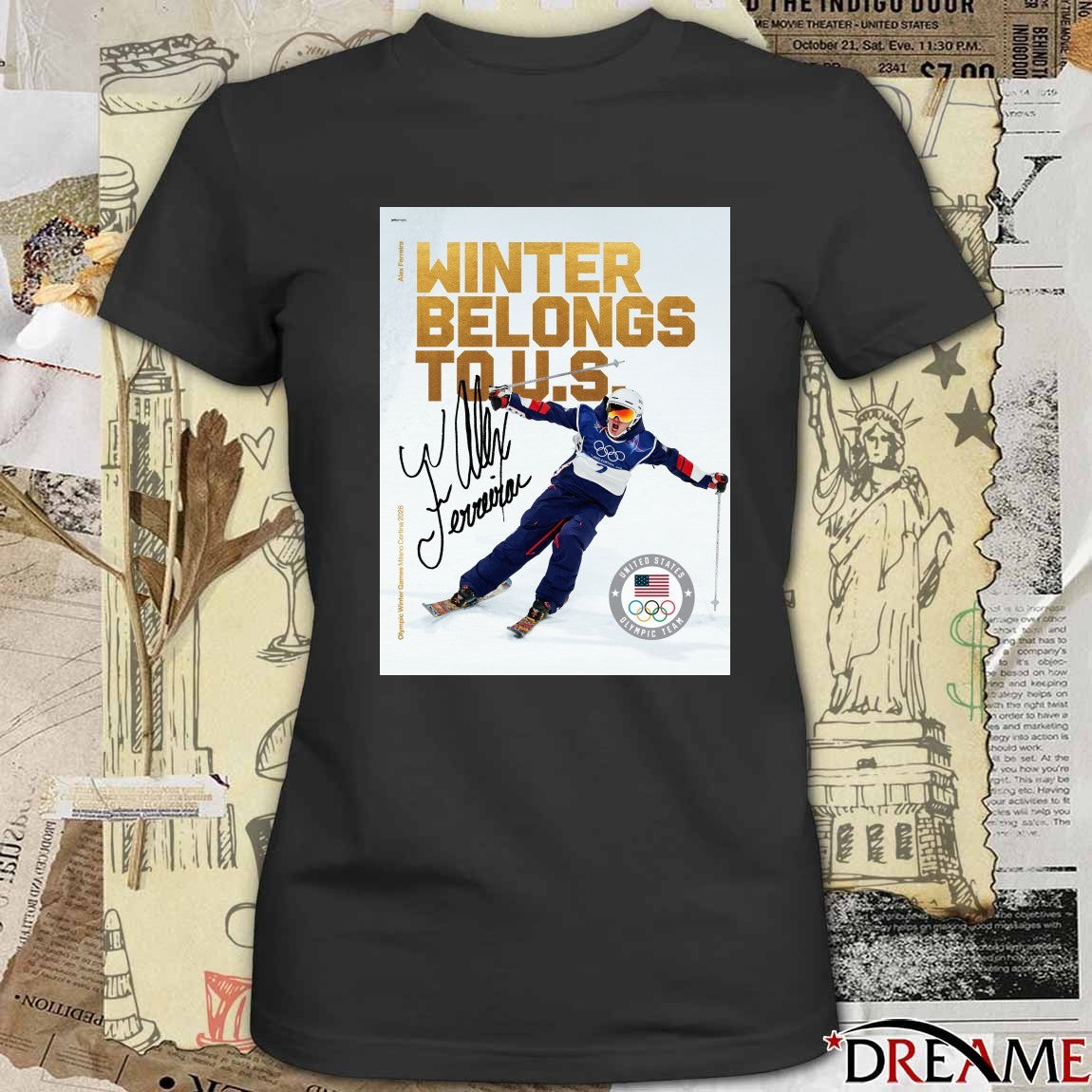 Alex Ferreira Winter Belongs To US Signature Milan Cortina 2026 Olympics t-shirt