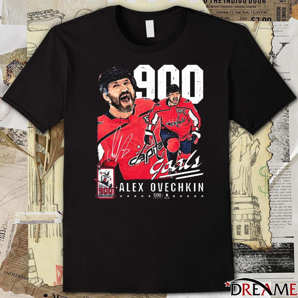 Alex Ovechkin Washington Capitals 900 Goals WHT NHL All-Tine Goals Leader Signature t-shirt