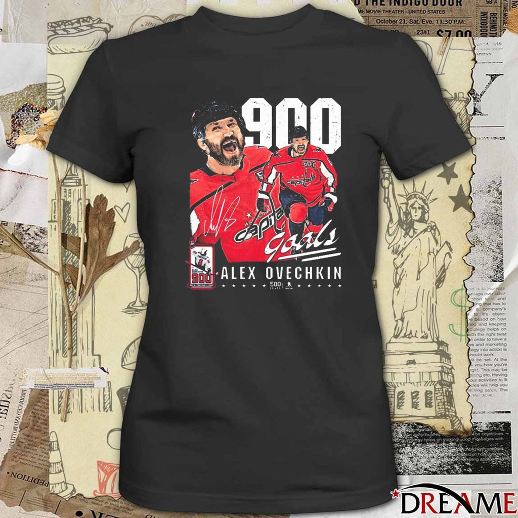 Alex Ovechkin Washington Capitals 900 Goals WHT NHL All-Tine Goals Leader Signature t-shirt