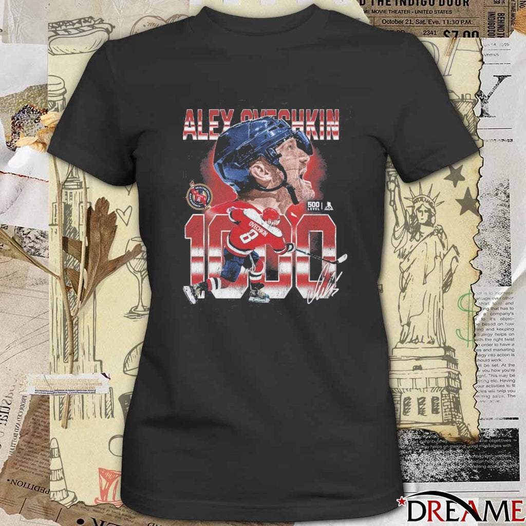 Alex Ovechkin Washington Capitals Hockey 1000 Goals Signature t-shirt